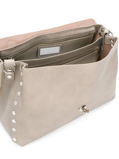 Shop Zanellato Flip Lock Tote Bag In Neutrals