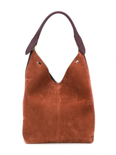 Shop Anya Hindmarch Classic Bucket Bag - Brown
