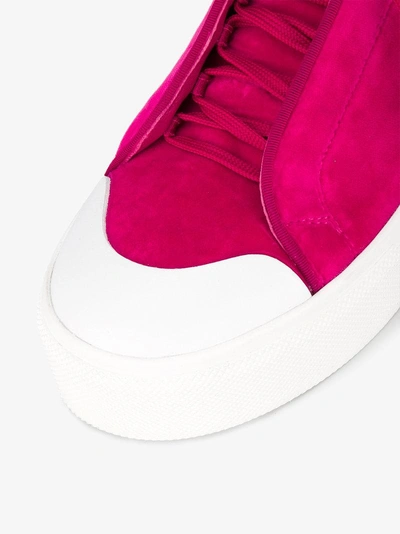 Shop Alexander Mcqueen Low Cut Lace-up Sneakers In Pink & Purple