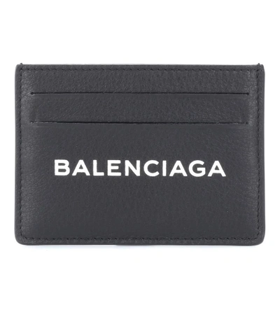 Shop Balenciaga Leather Card Holder In Black