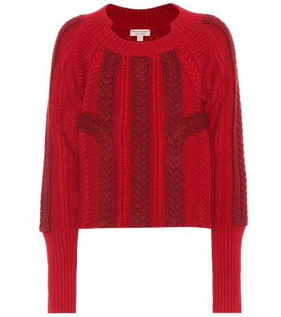 Shop Burberry Burano Wool And Cashmere Sweater In Red