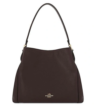 Shop Coach Edie 31 Leather Shoulder Bag In Oxblood