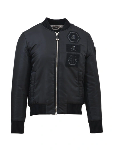 Shop Philipp Plein Stress Bomber Jacket In Black