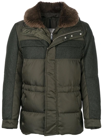 Moncler Olivier Shearling Collar Jacket In Green | ModeSens