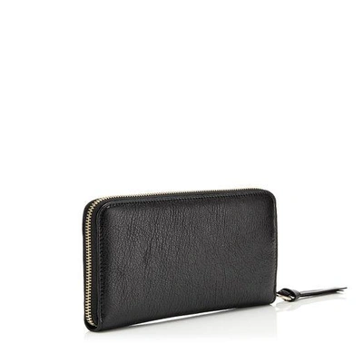 Shop Jimmy Choo Pippa Black Soft Grained Goat Leather Zip Around Wallet