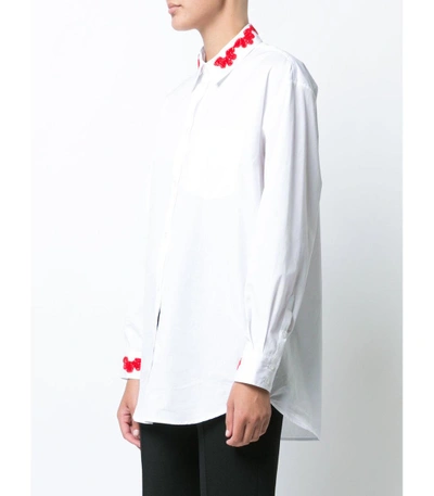 Shop Simone Rocha White Beaded Applique Shirt