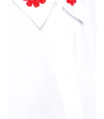 Shop Simone Rocha White Beaded Applique Shirt