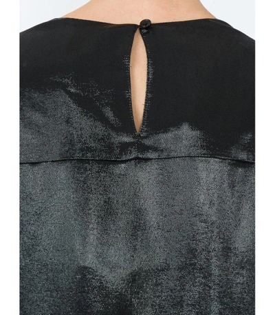 Shop Christopher Kane Black Pleated Sleeve Top