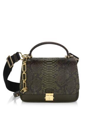 michael kors python tote olive