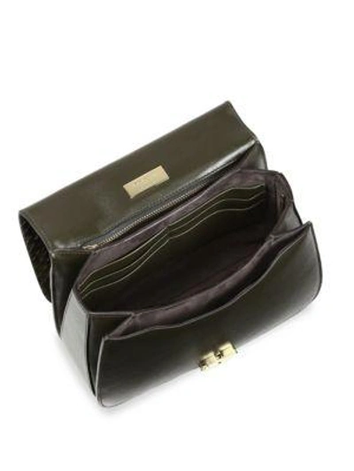 Shop Michael Michael Kors Mia Leather Shoulder Bag In Olive