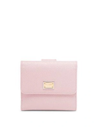 Shop Dolce & Gabbana Small Flap Bi-fold Wallet In Light Pink