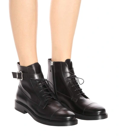 Shop Tod's Leather Ankle Boots In Black