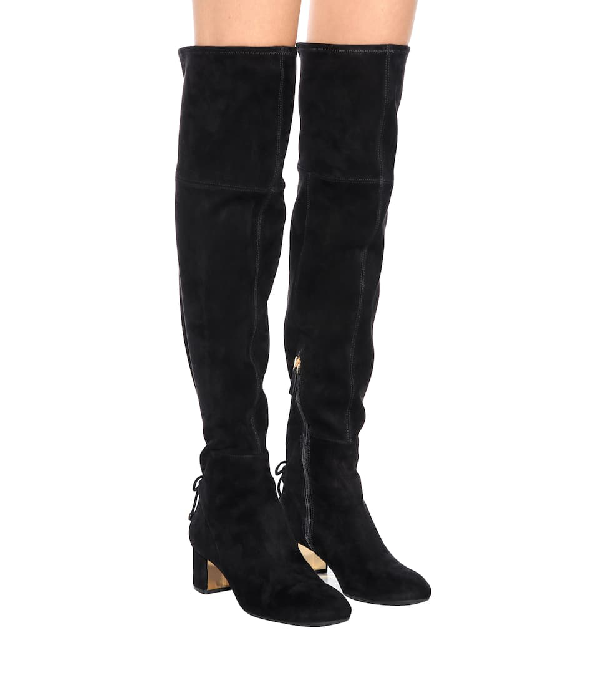 Tory Burch Laila 45 Suede Over-the-knee Boots In Llack | ModeSens