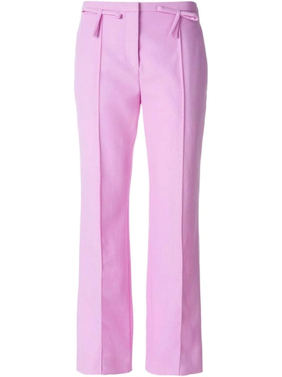 bow detailed straight-leg trousers