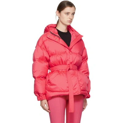 Shop Ienki Ienki Pink Down Michelin Belted Hooded Jacket In Rose