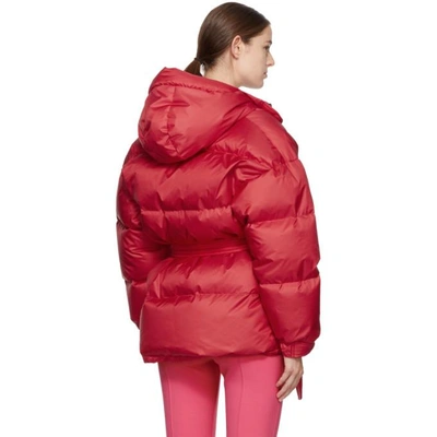 Shop Ienki Ienki Red Down Michelin Belted Hooded Jacket