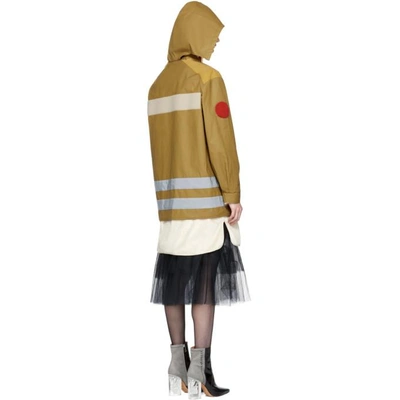 Shop Maison Margiela Tan Coated Poplin Jacket