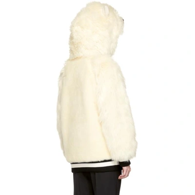 Shop Dolce & Gabbana Off-white Queen Polar Bear Jacket