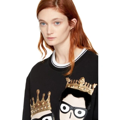Shop Dolce & Gabbana Black Crowned Designers Sweatshirt