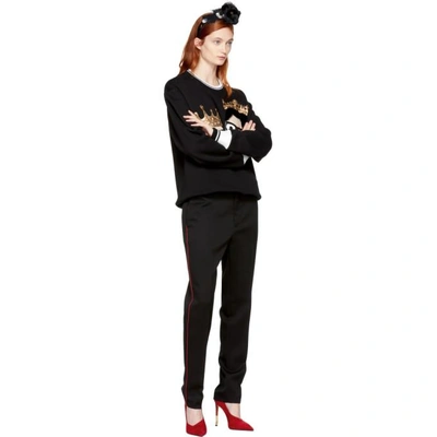 Shop Dolce & Gabbana Black Crowned Designers Sweatshirt