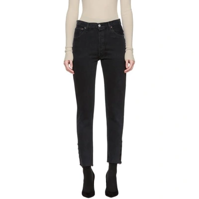 OLIVIER THEYSKENS BLACK RE/DONE LEVIS EDITION TENIM HIGH-RISE ANKLE CROP JEANS