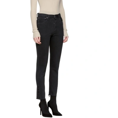 OLIVIER THEYSKENS BLACK RE/DONE LEVIS EDITION TENIM HIGH-RISE ANKLE CROP JEANS