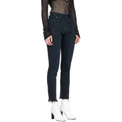 Shop Olivier Theyskens Black Re/done Levis Edition Tenim High-rise Ankle Crop Jeans In Off-black