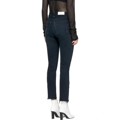 Shop Olivier Theyskens Black Re/done Levis Edition Tenim High-rise Ankle Crop Jeans In Off-black