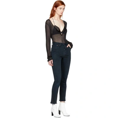 Shop Olivier Theyskens Black Re/done Levis Edition Tenim High-rise Ankle Crop Jeans In Off-black