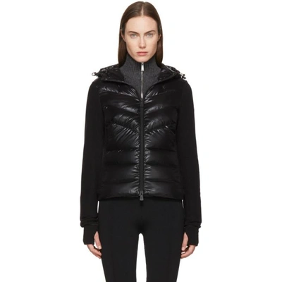 Shop Moncler Grenoble Black Down Cardigan In *999 Black