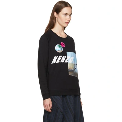 Shop Kenzo Black Raglan Patched Sweatshirt In 99 Black