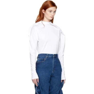 Shop Y/project White Long Sleeve Fold Over T-shirt