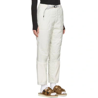 Shop And Wander Off-white Fleece Primaloft Trousers In Off White