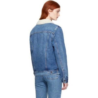 Shop Levi's Blue Type 3 Trucker Sherpa Denim Jacket