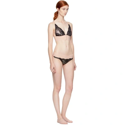 Shop Stella Mccartney Pink & Black Bella Admiring Soft Cup Bra