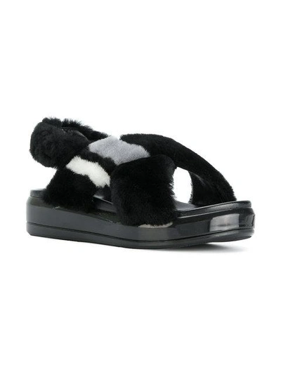 Shop Prada Faux Fur Sandals