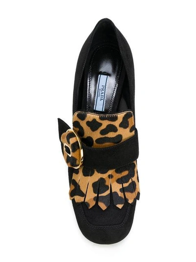 Shop Prada Block Heeled Loafers