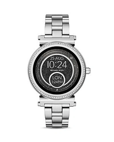 Shop Michael Kors Sofie Stainless Steel Touchscreen Smartwatch, 42mm In Black/silver