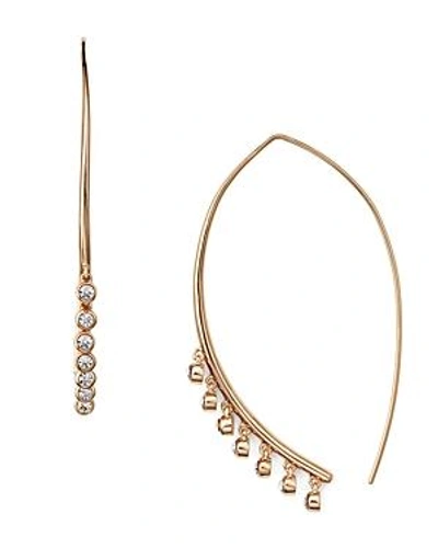 Shop Jules Smith Lure Fringe Threader Earrings In Rose Gold