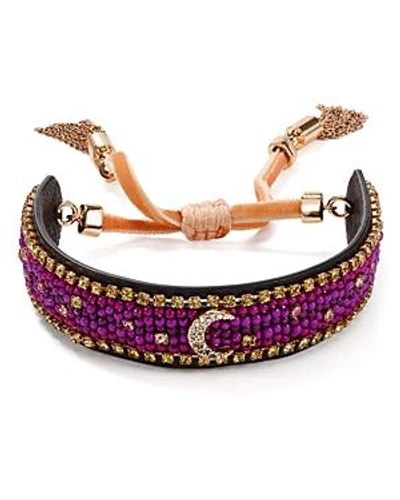 Shop Rebecca Minkoff Evil Eye Bracelet In Magenta/rose Gold