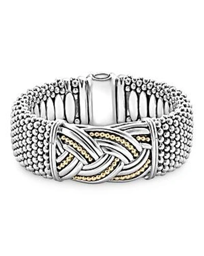 Shop Lagos 18k Gold & Sterling Silver Torsade Rope Station Bracelet, 23mm
