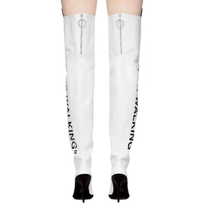 Shop Off-white White For Walking Over-the-knee Boots In 0110 White/black