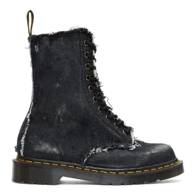 Shop Off-white Black Dr. Martens Edition Denim 1490 Boots In 1000 Black