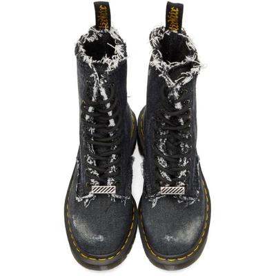 Shop Off-white Black Dr. Martens Edition Denim 1490 Boots In 1000 Black