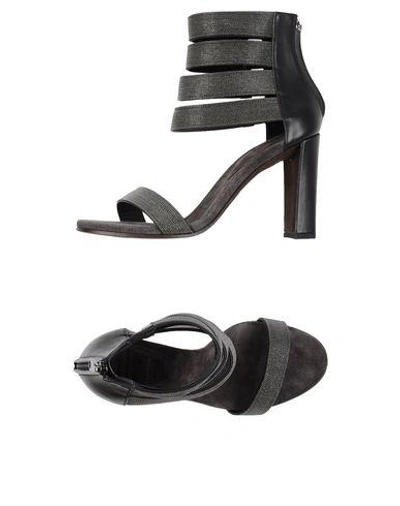 Shop Brunello Cucinelli Sandals In Lead