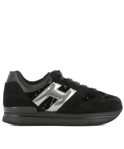 Shop Hogan Black Suede Sneakers