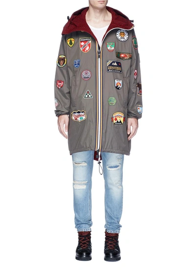 Shop Dsquared2 X K-way Mixed Badge Reversible Hooded Parka