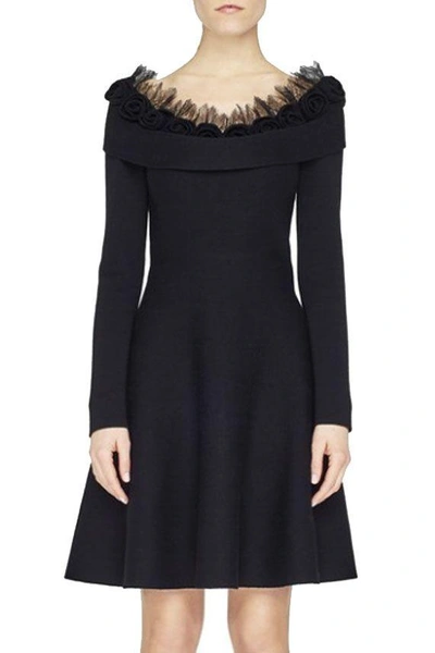 Shop Blumarine Knitted Dress In Black
