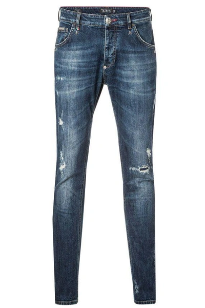 Shop Philipp Plein Akio Jeans In Denim