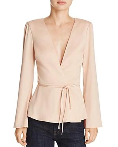 Shop L'academie The Eliot Self-tie Wrap Top In Rose